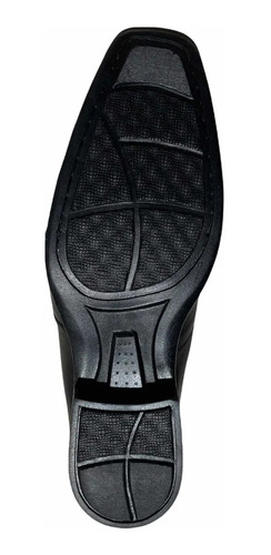 Imagem 4 de 4 de Sapato Social Preto Casual Masculino Cano Baixo Com Metal