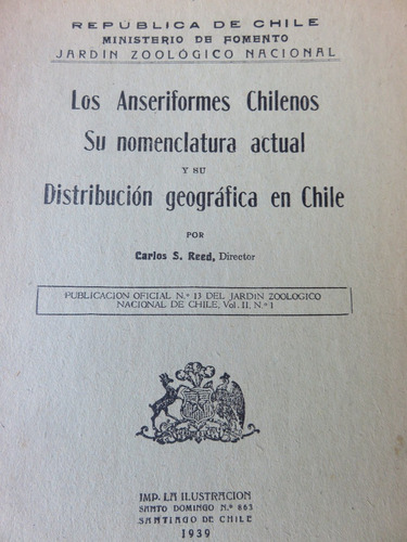 Carlos Reed Anseriformes Chilenos Distribución Geográfica 