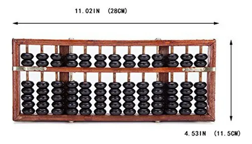 Vintage-style 13 Dígitos Varillas Madera Abacus Soroban Chin