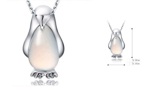 Pinguino Collar Dije + Cajita De Regalo