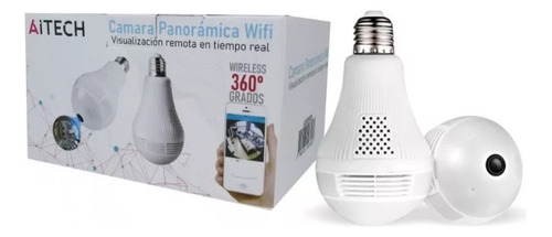 Foco Camara Lampara Wifi 360 Espia Graba Microfono Color Blanco