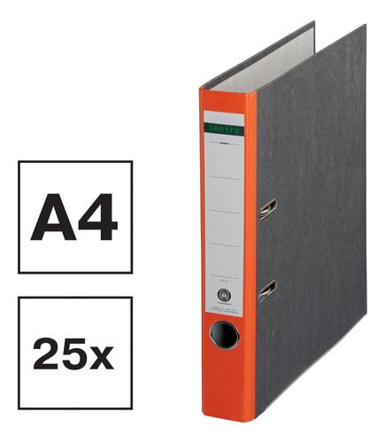 Centra A4 50mm Standard Lever Arch File Orange Pack Of