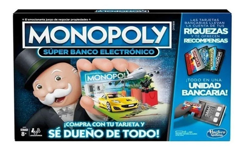 Imagen 1 de 3 de Juego De Mesa Monopoly Super Banco Electrónico Hasbro Origin
