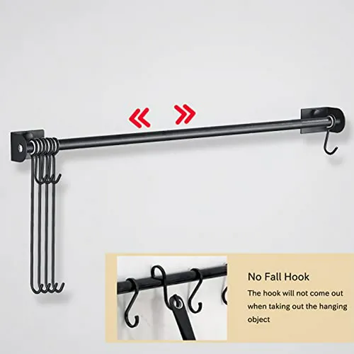 Soporte De Tazas De Café Montado En Pared Matt Negro Con Gan