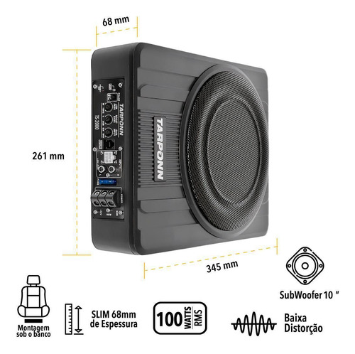 Caixa Amplificada Subwoofer Slim Ts-2000 150w Rms 4 Ohms