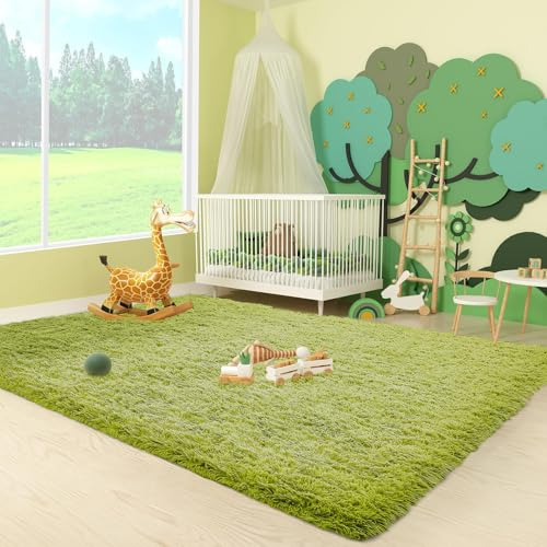 Alfombras De Área Verde Hierba Esponjosa Ophanie Para Dormi
