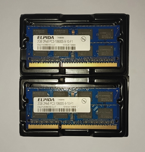 Memoria 4gb Ddr3 Ram 2gbx2 2rx8 Pc3-10600s-9-10-fi Laptop