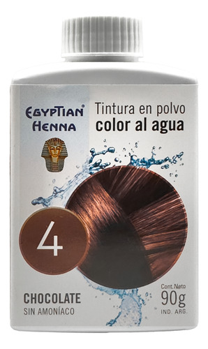 Egyptian Henna Al Agua X 90 G Tono 4 - Chocolate