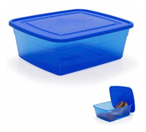 Toper Caja Multiusos Con Tapa Resistente Cubasa 13 L Azul