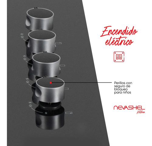 Parrilla A Gas Empotrable Estufa 4 Quemadores Ad-14 Plateado