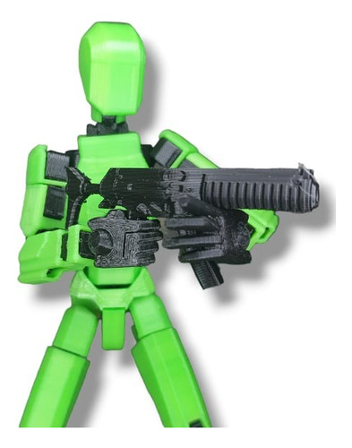 Muñeco Articulado Maniquí Dummy 13cm Verde + Estuche + Armas