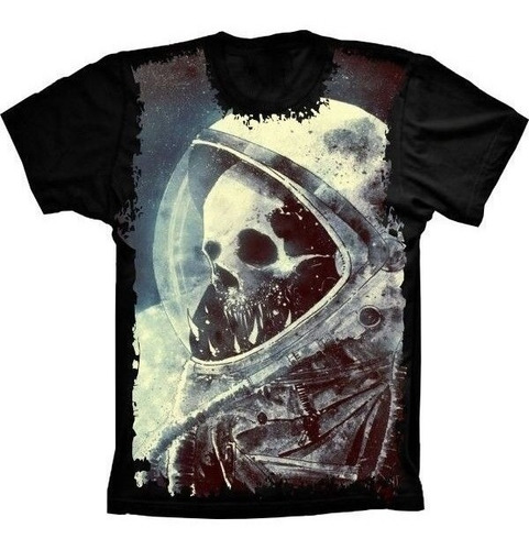 Camiseta Estilosa 3d Fullprint Skull Caveira Astronauta