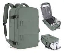 Comprar Mochila Viaje Carry On Porta Notebook 25l Daza WEBAG14GN Equipaje De Mano Con Puerto Usb Y Bolsillo Color Verde Oscuro