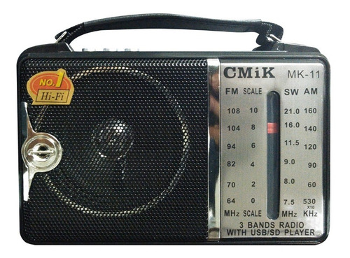 Radio Parlante Mp3 Am Fm Usb Sw Aux Recargable Cmik Mk-11
