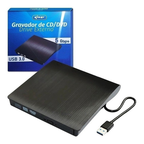 Imagem 1 de 9 de Leitor & Gravador Cd Dvd Drive Externo Usb 3.0 Slim 5gbps