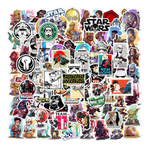 Pack 20 Calcomanías Stickers Vinilo Star Wars Importados 