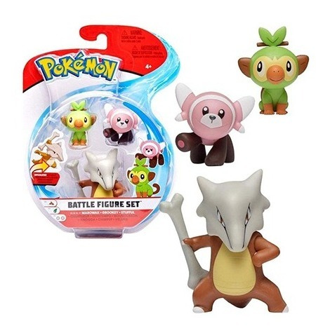 Pokémon Figure Pack 3 Marowak, Grookey E Stufful - Wct