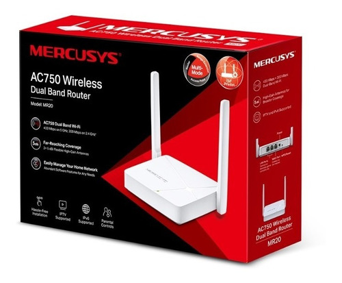 Router Mercusys Mr20 Ac750 Wireless Doble Banda Multimodo