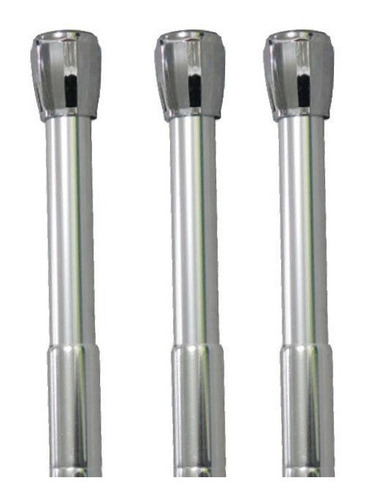 Imagen 3 de 10 de Barral Cortina De Baño Plateado Extensible 1.00 A 2.00 Mts.