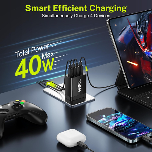 Cargador Usb C Bloque Cargador De Pared Tipo C Multipuert...