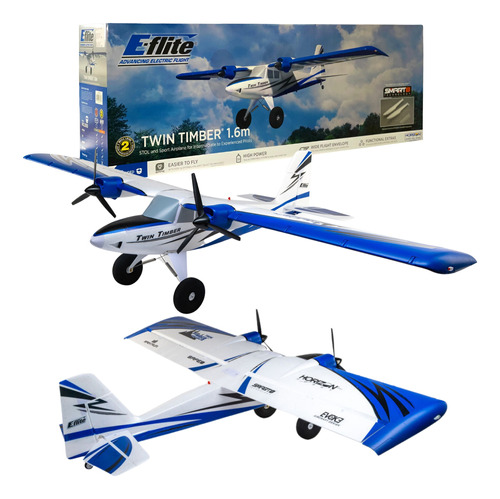 Avión Control Remoto E-flite Twin Timber 1.6m Bnf As3x Safe