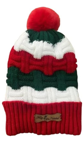 Gorro De Lana Navideño Térmico Con Pompón  Adultos Navidad