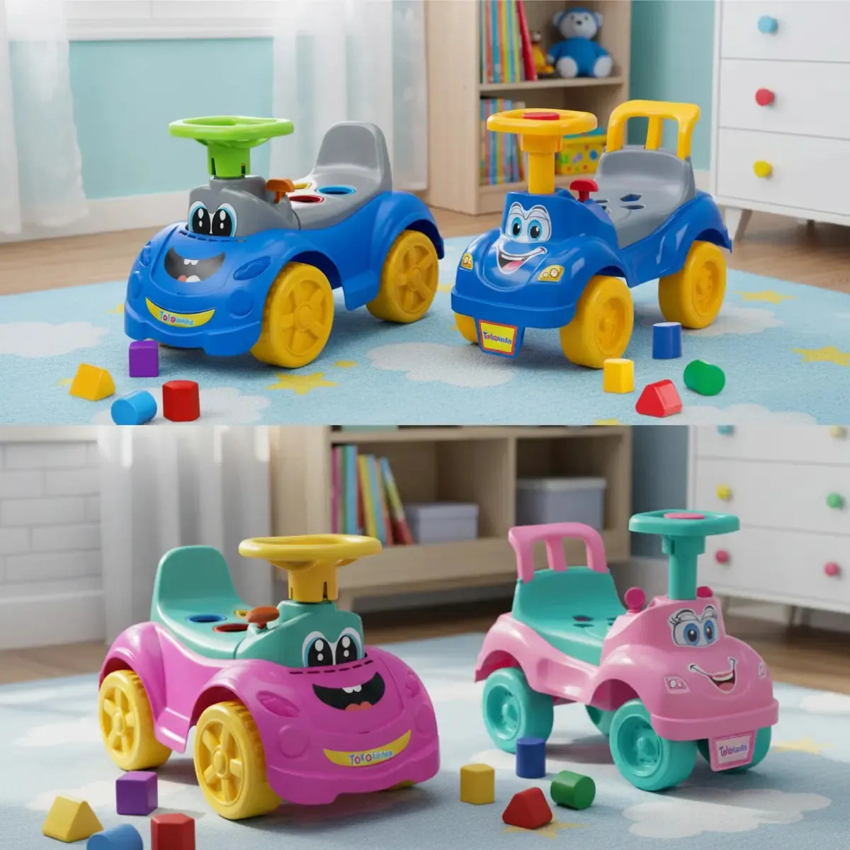 Totoka Triciclo Infantil 3 Em 1 Divertido Seguro Resistente! Cor Rosa6010