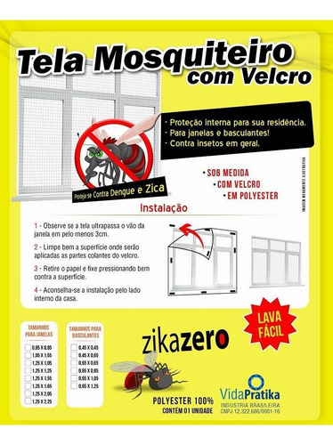 Kit 02 Tela Para Janela Mosquiteiro Insetos Dengue 0,85x1,05
