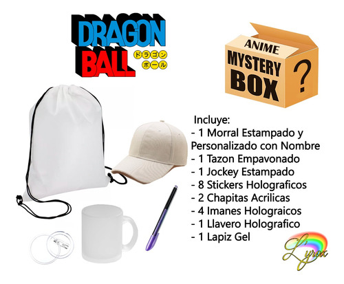 Dragon Ball Mystery Box Tazon Lapiz Jockey Chapita Llavero