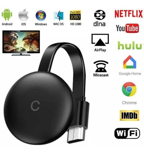Imagen 4 de 5 de Google Chromecast 3 Convertidor Smart Tv 2 Años Garantia