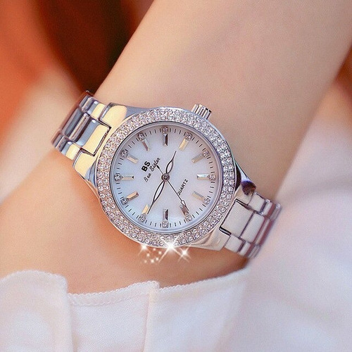 Reloj Mujer Cristal Diamante Relojes Acero Inoxidable