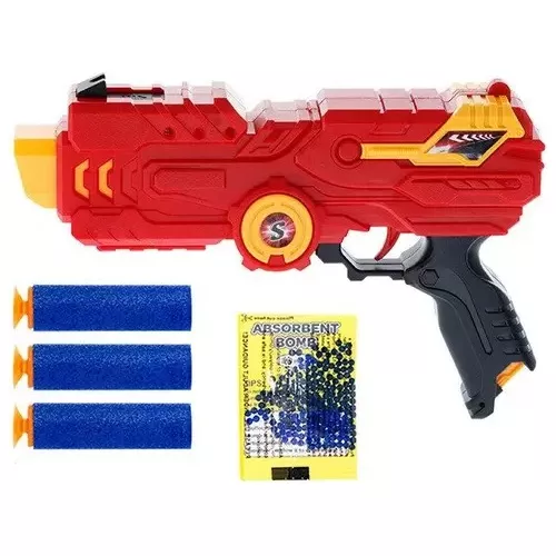 Pistola de Hidrogel The Baby Shop - con 500 bolas de gel y laser Morado 