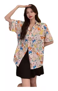 Blusas Pokémon Mujer Camisa Suelta Manga Corta Camiseta