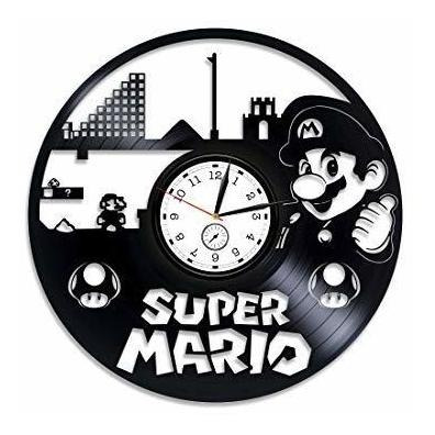 Kovides Super Mario - Reloj De Pared De Vinilo Con Diseo De