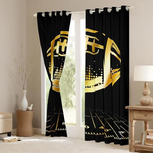 Cortinas De Fútbol Opacas Para Dormitorio Infantil
