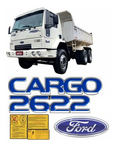 Kit De Adesivos Compatível Ford Cargo 2622 Emblema Kit66 Cor PADRÃO