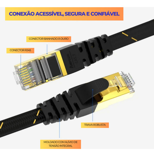 Patch Cord Cat8 Cabo Rede Ampcom Cat7 10gbps 600mhz 5mts