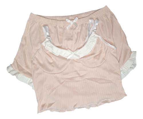 Pijama Corto Para Mujer Conjunto Sensual Top Y Short