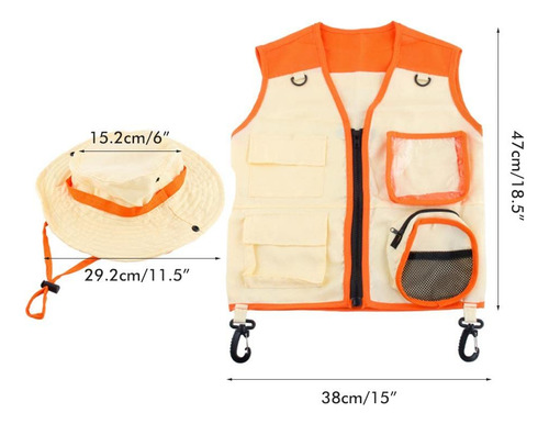 Kit Explorador Al Aire Libre Para Niños, Juego De Chaleco Y Sombrero, Kit De Explorador, Juego De Rol, Cosplay Para Explorador De Insectos, Zookeeper