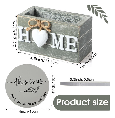 Posavasos De Madera Con Corazón Para Bebidas - Juego De 6