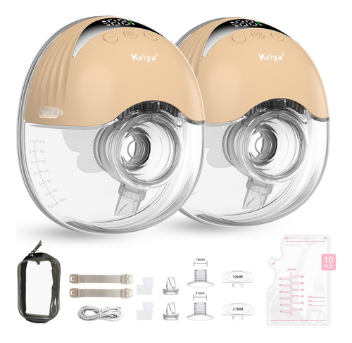 Kriya Extractor De Leche Portatil Manos Libres, 4 Modos Y 12