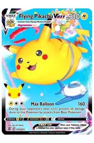 Cartinha Pikachu Pokemon Vmax, V, Gx Card Brilhante Rara