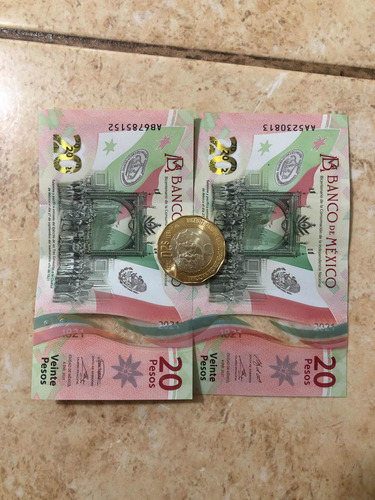 Billetes Y Moneda 20 Pesos