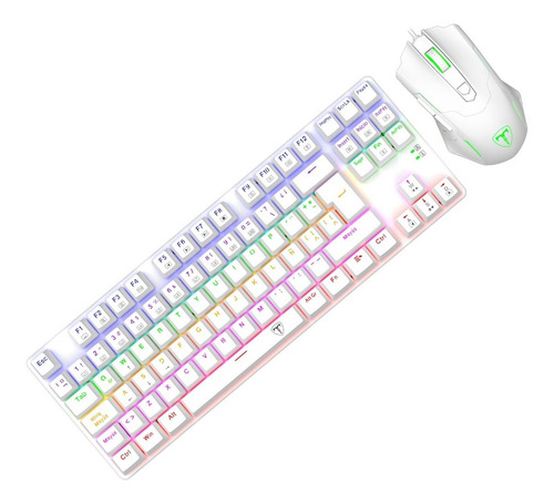Imagen 4 de 10 de Combo Teclado Y Mouse T-dagger T-tgs005w Advance Force White