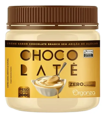 Creme Chocolate Branco Zero 200g Organza Saboroso Saudável
