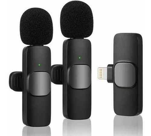 2 Unids Micrófono Lavalier Inalámbrico Para iPhone iPad