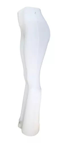 Calça Legging Flare Bailarina Suplex Cós Cintura Alto Branco