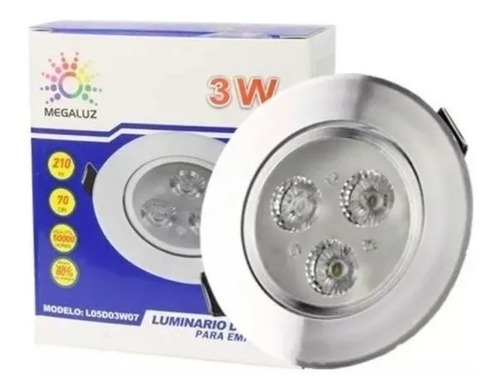 Spot Techo Lampara Led  Empotrar 3w Luz Blanca Satinad T1815