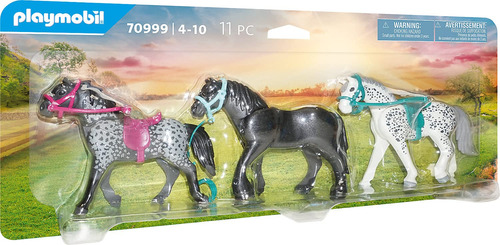 Trío De Caballos Toy Playmobil Con Knabstrupper, Friesian Y