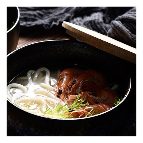 Ramen Bowl 1500ml Con Tapa Y Cuchara Platos Sopa Para